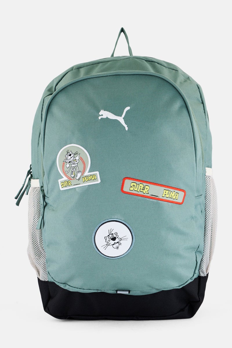 PUMA Kids Boy Embraided Logo Backpack, Sage Green - Image 1